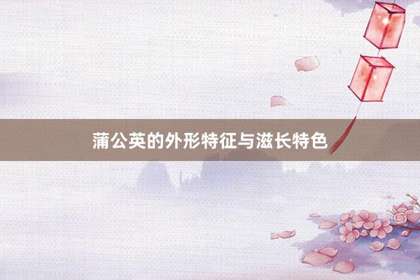 蒲公英的外形特征与滋长特色